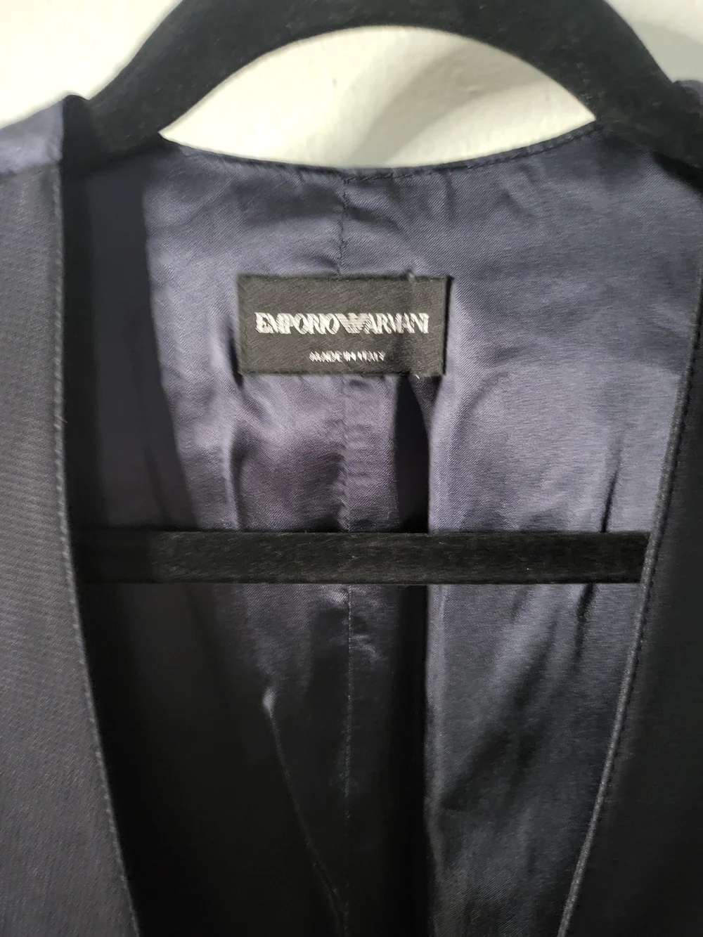 Emporio Armani Dark Navy Satin-Lined vest